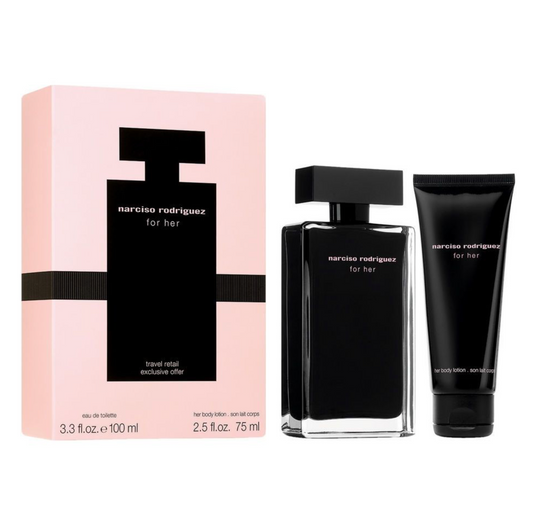 Narciso Rodriguez for her travel retail eau de toilette 100ml + body lotion 75ml